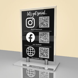 Drievoudig pictogram en QR-code Business Social Me Kaart