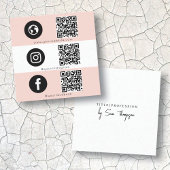 Drievoudig pictogram & QR Code Business Social Med Contactkaartje