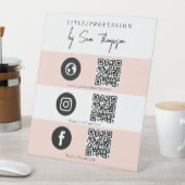 Drievoudig pictogram & QR Code Business Social Med Reclamebord Met Voetstuk (Insitu)