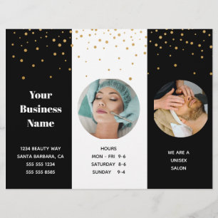 Drievoudig Salon Spa Professional Price List Flyer