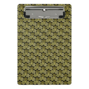 Drievoudig spiraalvormig goudzwart Patroon Mini Klembord