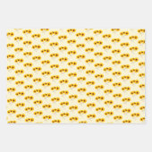 Drievoudig zonnebloempatroon boven wit geel Sinaas Inpakpapier Vel (Voorkant 2)