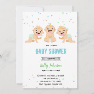Drievoudige baby shower uitnodiging