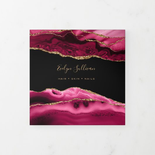 Drievoudige brochure magenta Red Agate Drieluik Kaart (Cover)