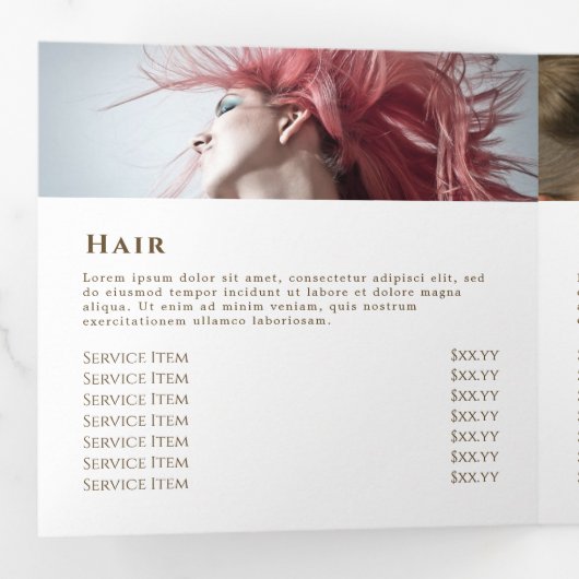 Drievoudige brochure voor goudverfpenseel drieluik kaart (Binnenzijde eerst)