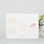 Drievoudige brochure voor roze en goudlegante vlin (Staand voorkant)
