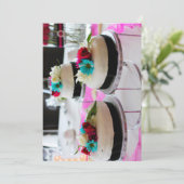 Drievoudige cake uitnodiging (Staand voorkant)
