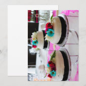 Drievoudige cake uitnodiging (Voorkant / Achterkant)