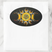 Drievoudige Godin gekroond - donker Ovale Sticker (Tas)