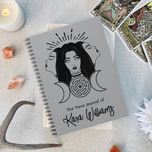 Drievoudige Godin Hecate Zwart & Grijs Wicca Tarot Notitieboek