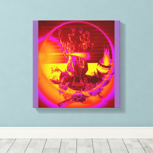 Drievoudige Godin Hekate met aanbod Canvas Afdruk (Insitu (Houten vloer))