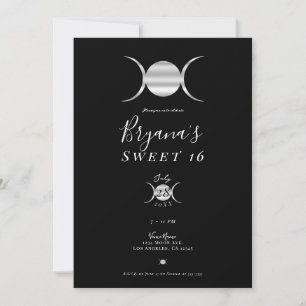 Drievoudige Godin Maan Cyclus Zilver & Zwart Sweet Kaart
