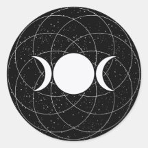 Drievoudige Godin Maan op Zwart