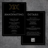 Drievoudige Godin Wiccan Maan Zwart Handfast Twee Kaart
