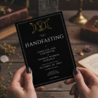 Drievoudige Godin Wiccan Maan Zwart Handfast Twee 