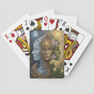Drievoudige Godin Winter naar Lente Imbolc Fantasi Pokerkaarten