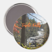 Drievoudige Herfsten North Carolina Waterval Fotog Magneet (Voorkant / Achterkant)