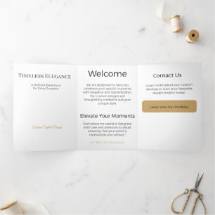Drievoudige kaart Minimalistisch Elegant Neutraal