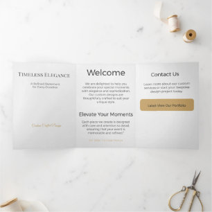 Drievoudige kaart Minimalistisch Elegant Neutraal