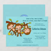 DRIEVOUDIGE KANTOONSTERS Babyschoenen BLAUW MM2 Kaart (Voorkant / Achterkant)