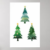 drievoudige kerstboom poster (Voorkant)
