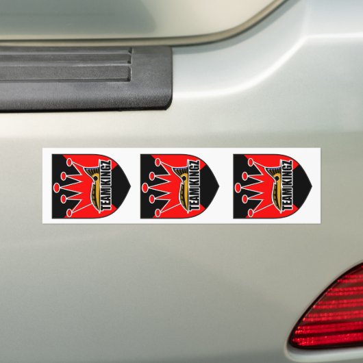 drievoudige kroon bumpersticker (Op auto)