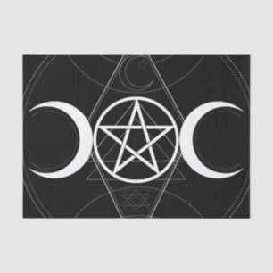 Drievoudige Maan Geometrie Pentagram Wicca Verjaar Tissuepapier