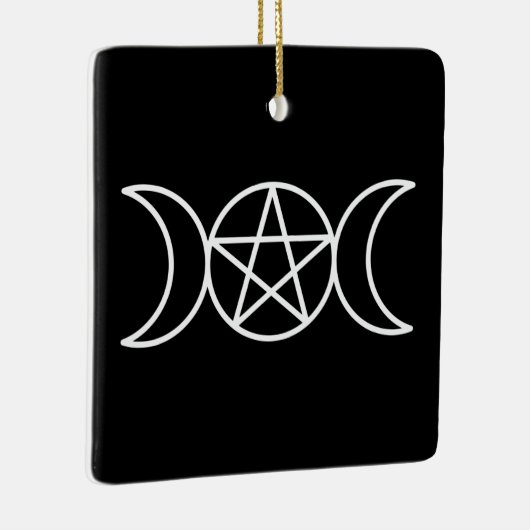 Drievoudige maan pentakel godin keramisch ornament (Rechts)