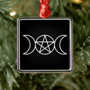 Drievoudige maan pentakel godin metalen ornament