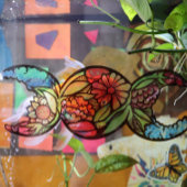 Drievoudige maan symbool tuin bloei raamsticker