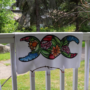 Drievoudige maan symbool tuin bloei theedoek