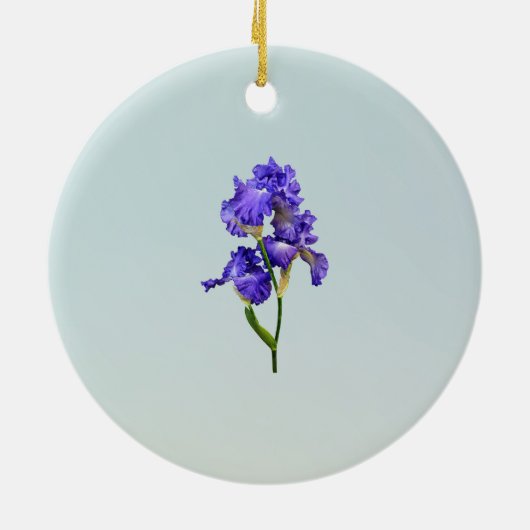 Drievoudige Paarse iris Keramisch Ornament (Achterkant)