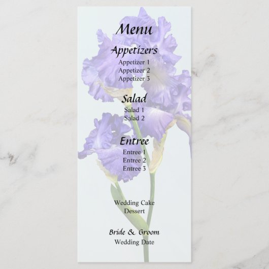 Drievoudige Paarse Iris Menu (Voorkant)