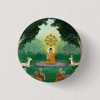 Drievoudige Pareltjes: Boeddha, Dharma, Sangha But Ronde Button 3,2 Cm