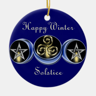 Drievoudige ronddraaiende ronddraaiende maan versi keramisch ornament