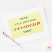 drievoudige sabotage-Bumpersticker Rechthoekige Sticker (Envelop)