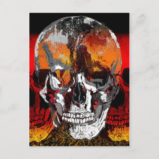 Drievoudige schedeltijden briefkaart (Voorkant)