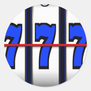 DRIEVOUDIGE SEVEN'S SLOTEN RONDE STICKER