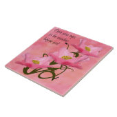 Drievoudige stapel  roze papaver tegeltje (Zijkant)