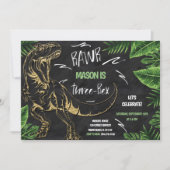 Drievoudige uitnodiging van Dinosaur Birthday (Voorkant)