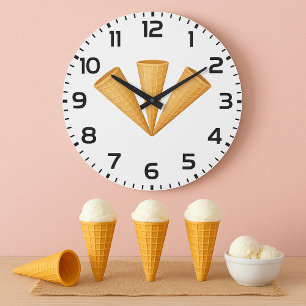 Drievoudige Wafelijs Cone Zomer Dessert Grote Klok