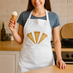 Drievoudige Waffel Ijsje Kegel Zomer Dessert Standaard Schort