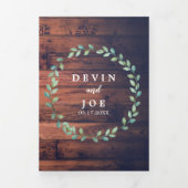 Drievoudige Waterverf Greenery Wedding Invitation Drieluik Uitnodiging (Cover)