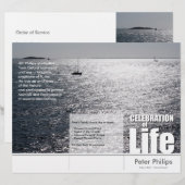 Drievoudige zeelandschap-rouwdienstprogramma-flyer (Voorkant / Achterkant)