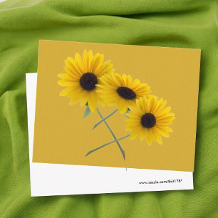 Drievoudige Zonnebloem Voeg Uw Eigen Foto Toe Briefkaart