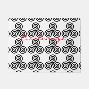Drievoudige Zwarte Spiralen Thunder_Cove Deurmat