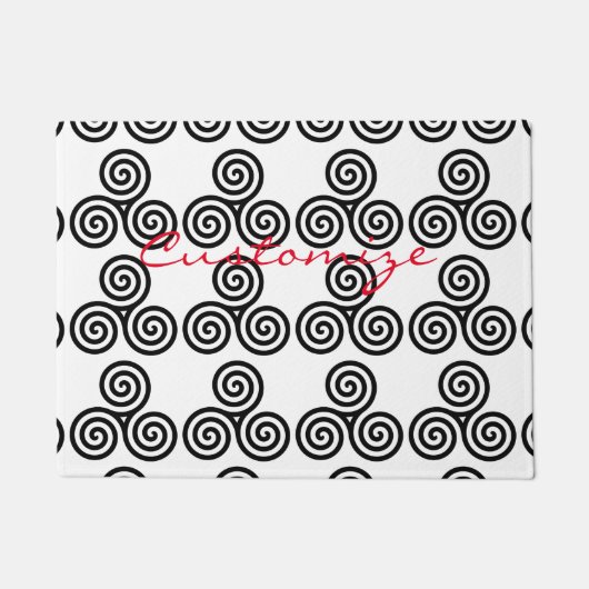 Drievoudige Zwarte Spiralen Thunder_Cove Deurmat (Voorkant)