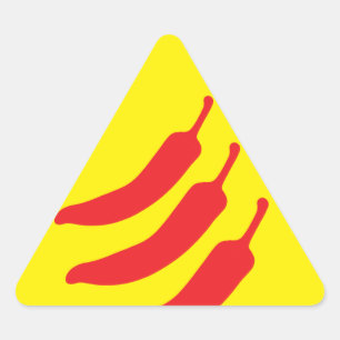 Driewaarschuwingsteken hot Chili Pepper Driehoek Sticker