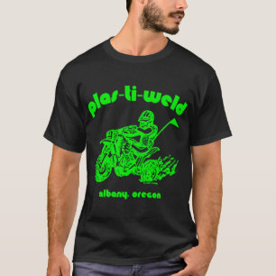 Driewielas-Ti-Weld logo in Kawasaki groen T-shirt