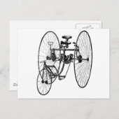 Driewielige fiets briefkaart (Voorkant / Achterkant)